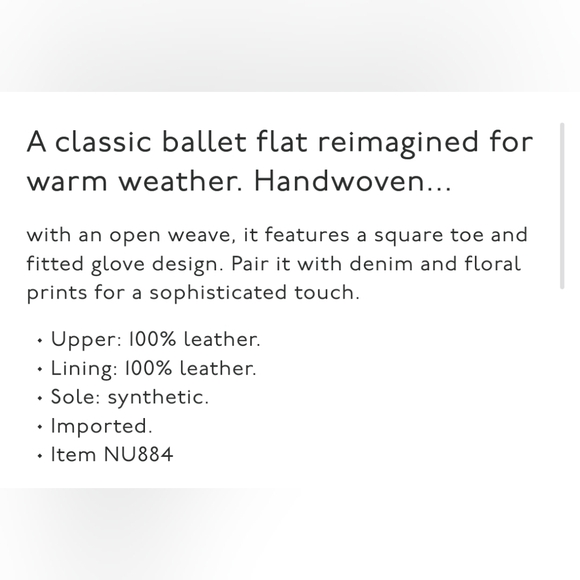 🍁 Madewell Mylie Woven Leather Ballet Flat Size 9 - Picture 4 of 4